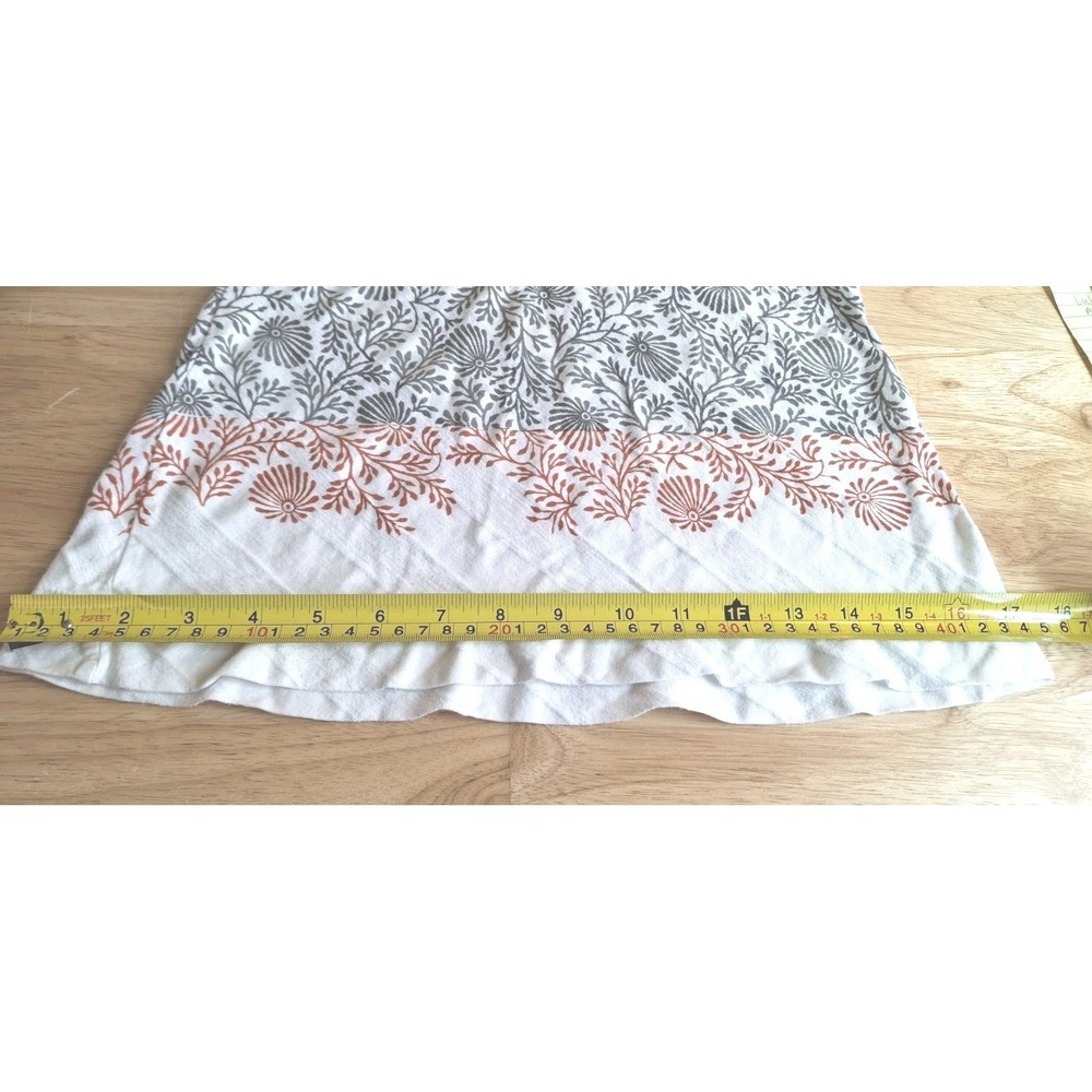 Vtg Language Los Angles Y2K Long Sleeve Top Ivory Floral Henley Hoodie M Boho - Picture 6 of 9